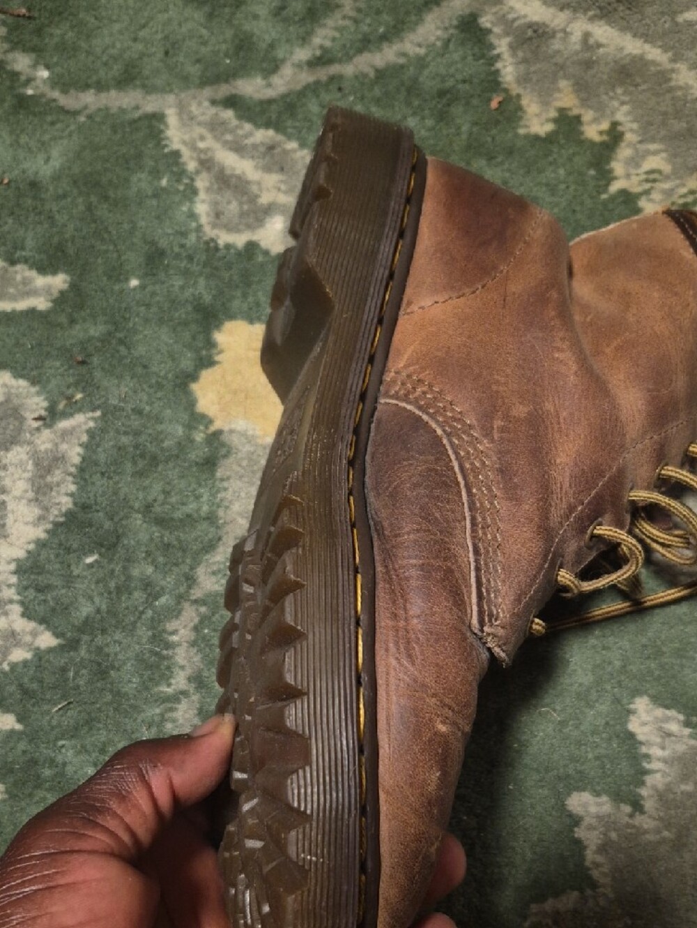 Dr. Martens Brown Leather Chukka Boots with Yellow Stitching - Picture 6 of 12